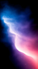 Canvas Print - Abstract blue and pink nebula with stars in a dark space.