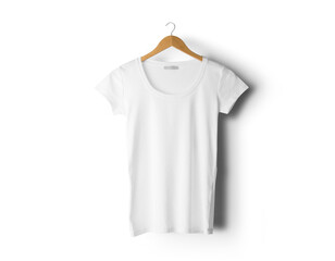 Blank white t-shirt on a white background, mock up, 3d illustration, 3d rendering, mockup