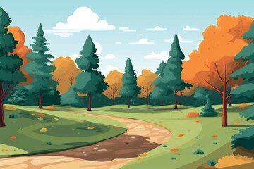 Poster - Serene autumn forest landscape