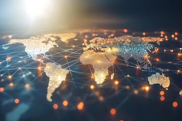 Wall Mural - Global Network: Connecting the World with Digital Technology