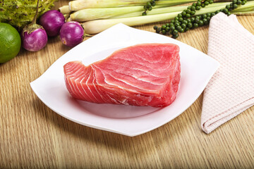 Wall Mural - Raw fresh tuna steak for grill