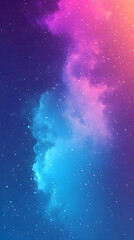 Wall Mural - Abstract galaxy background with pink and blue nebulae, glowing stars.