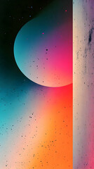 Poster - Abstract gradient background with a curved shape and scattered dots.