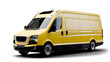 © Photocreo Bednarek - Yellow delivery van side front view isolated on transparency