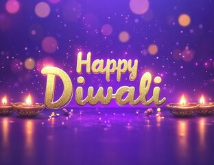 Happy Diwali. graphic of Diya lantern. Indian festival of lights.