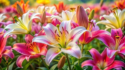 vivid lilies unfurl their delicate petals, radiating purity of heart, innocence of spirit, and an un