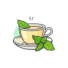 Wall Mural - Peppermint flavor tea vector icon