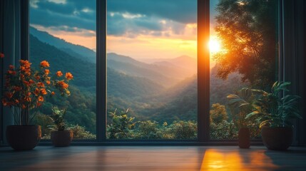 Canvas Print - Sunset View From Window