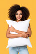 © Vladislav - Pillow mockup with woman model