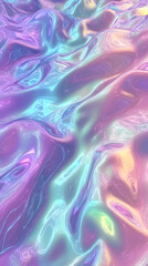 Sticker - Abstract iridescent holographic background with swirls of blue, pink and purple.