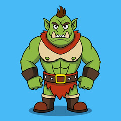 orc monster fantasy vector illustration