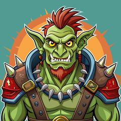 orc monster fantasy vector illustration