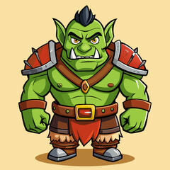 orc monster fantasy vector illustration