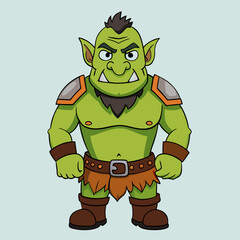 orc monster fantasy vector illustration