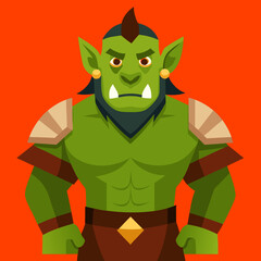 orc monster fantasy vector illustration