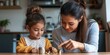 © WD Stock Photos - Caring young mother teaching small preschool kid daughter saving money or planning future purchases