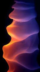 Poster - Abstract textured wave pattern with glowing orange and purple colors on black background.