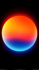 Sticker - Gradient Sphere with a Blue to Orange to Yellow Hue on a Black Background.