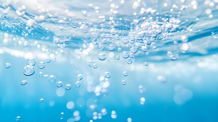 Abstract Blue Water Bubbles Background