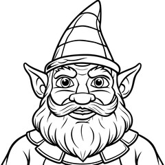 fantasy christmas vector illustration of gnome