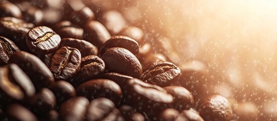 Wall Mural - Coffee beans with a retro vintage filter effect. with copy space image. Place for adding text or design