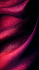 Wall Mural - Red sparkly fabric with smooth curves and soft light.