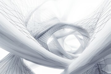 Abstract 3D wireframe structure of a website layout, futuristic web development visualization, digital design concept