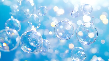 Poster - Blue Sky Bubbles -  Abstract Photography Background