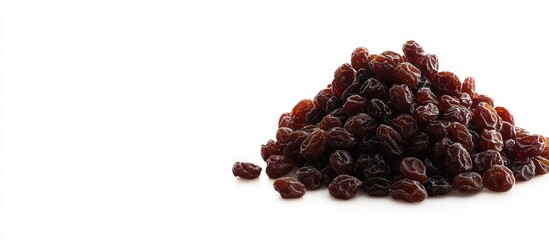 Fototapete - Pile of raisins on a white background. with copy space image. Place for adding text or design