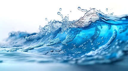 Poster - Blue Water Splash, Abstract Liquid, Freshness, Nature