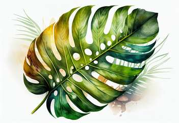 Tropical leaf on a transparent background
