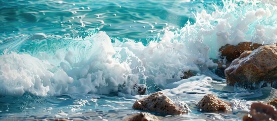 Poster - sea waves. with copy space image. Place for adding text or design