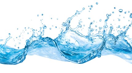 Wall Mural - Blue Water Splash Isolated on White Background