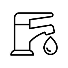 Poster - Faucet icon in thin line style vector illustration graphic design