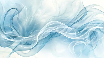 Canvas Print - Abstract Blue Waves Background, Flowing Lines and Smooth Shapes, Modern Dynamic Design