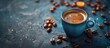 © vxnaghiyev - Espresso coffee cup with coffee beans Coffee pause. with copy space image. Place for adding text or design