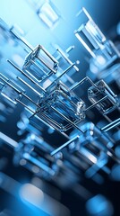 Abstract 3D grid representing a website s architecture, backend development visualization, digital infrastructure.