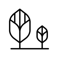 Poster - Tree icon in thin line style vector illustration graphic design