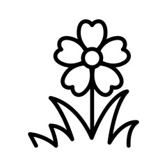 Poster - Flower icon in thin line style vector illustration graphic design