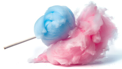 Canvas Print - Stick with yummy cotton candy isolated on white