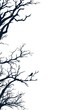 © avaye - Minimalist Bare tree branches with bird silhouette against white background, illustration