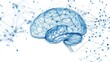 © Denisa - A modern brain mockup represents intelligence connected to a network of digital nodes and synapses showcasing advanced thinking