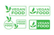 © cartoon - Vegan food icon set. Green vegan food banners.