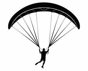 Wall Mural - Paragliding silhouette vector illustration