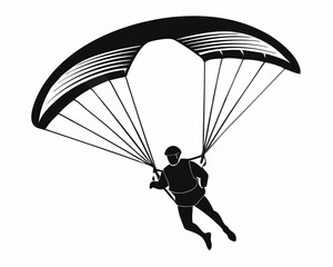 Wall Mural - Paragliding silhouette vector illustration