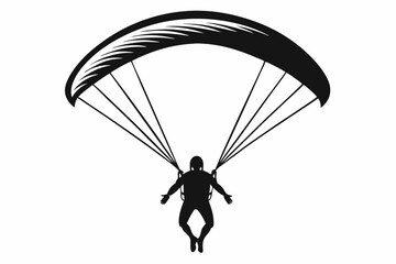 Wall Mural - Paragliding silhouette vector illustration