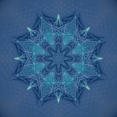 Leinwandbilder - 3d rendering digital illustration of a kaleidoscopic star pattern of multicolored sticks