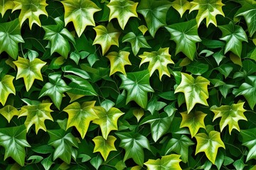 Wall Mural - High Definition 3D Illustration of Bright Hedera Helix Ivy Featuring Detailed Leaf Texture on Seamless Background