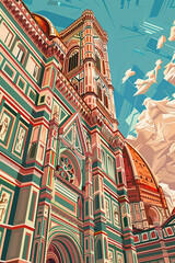 Majestic Florence Cathedral: A Geometric View