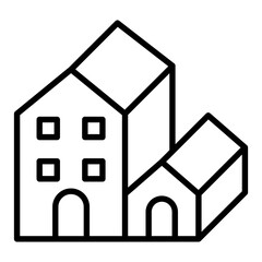 Poster - House icon in thin line style vector illustration graphic design